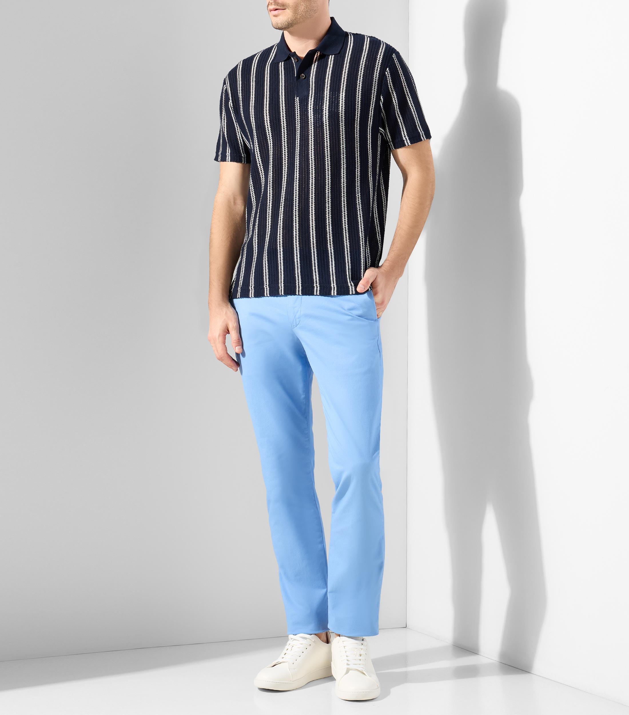 Playera Tipo Polo Manga Corta Diseño Rayas Hombre